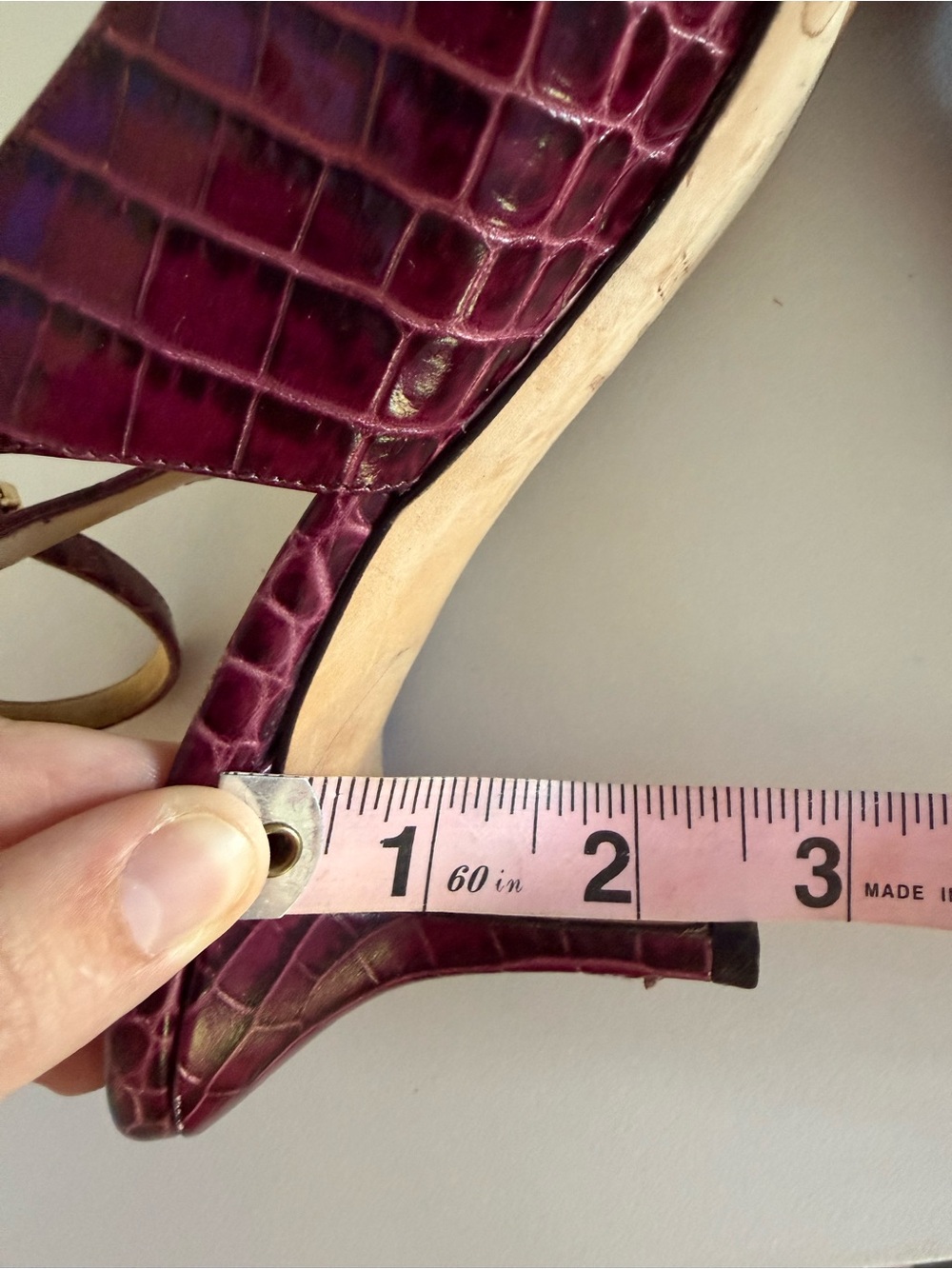 Jimmy Choo Burgundy Croc Embossed Slingback Pointed Toe Heels Sz 41 (10/10.5) - Picture 5 of 6